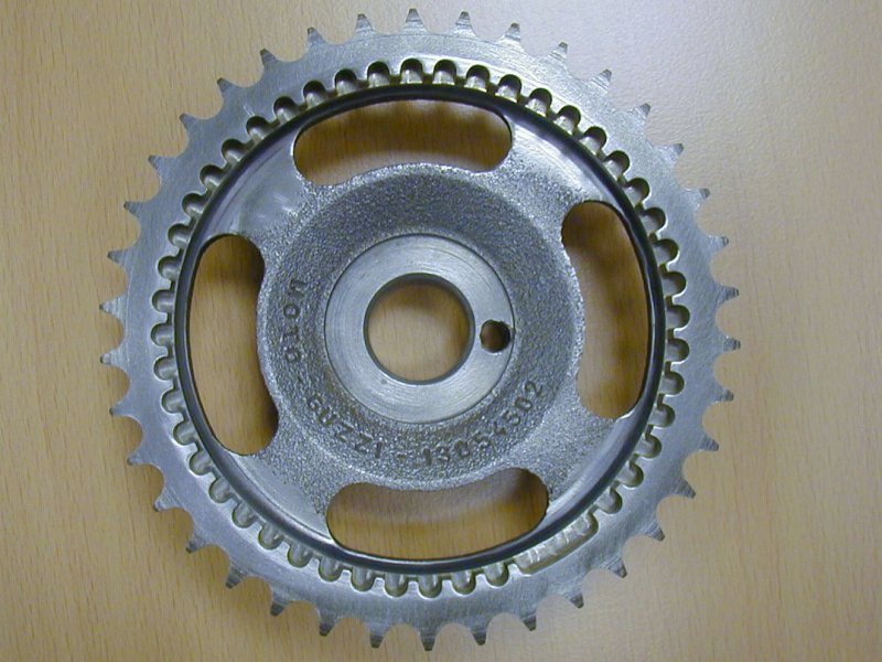 the newly machined timing marks